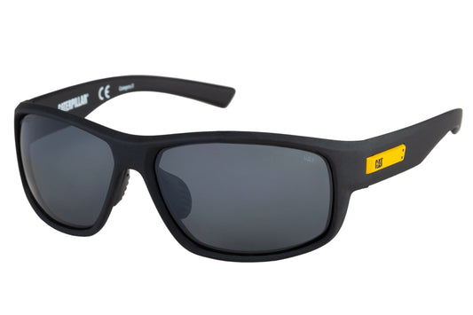 Gafas de sol fusionadas en negro mate con lente plateada brillante