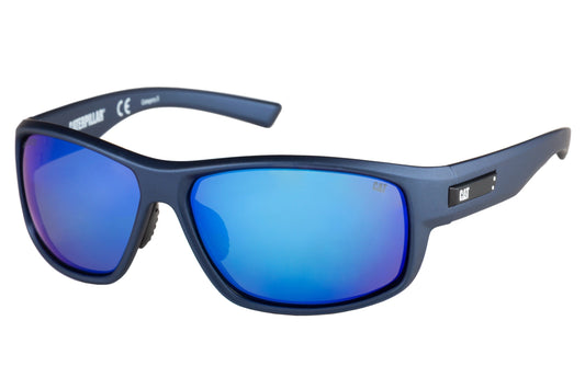 Gafas de sol fusionadas azul marino mate con lente de espejo azul
