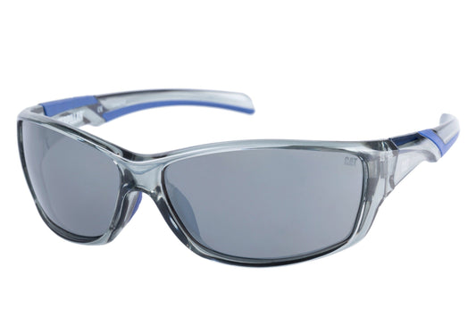 Gafas de sol Grader gris brillante con lente plateada brillante