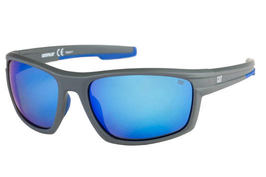 Gafas de sol Motor gris mate con lente de espejo azul