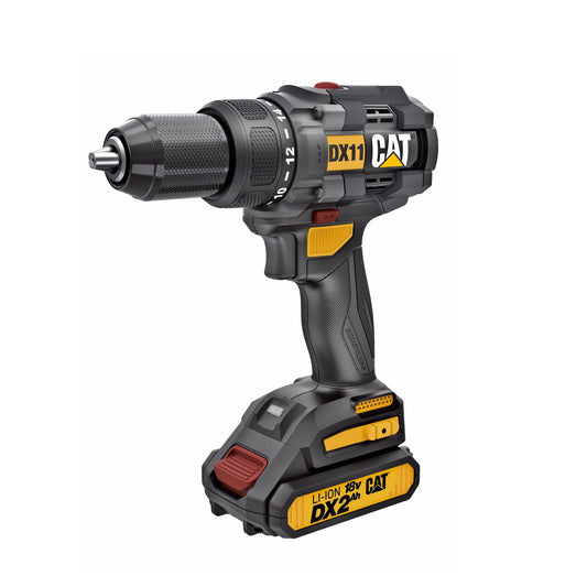Taladro/atornillador sin escobillas de 18 V y 1/2″ con dos baterías