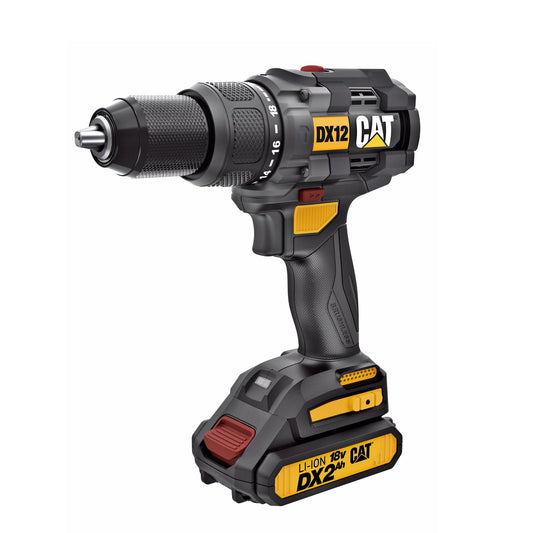 Taladro percutor inalámbrico de 18 V sin escobillas de 1/2″ con dos baterías