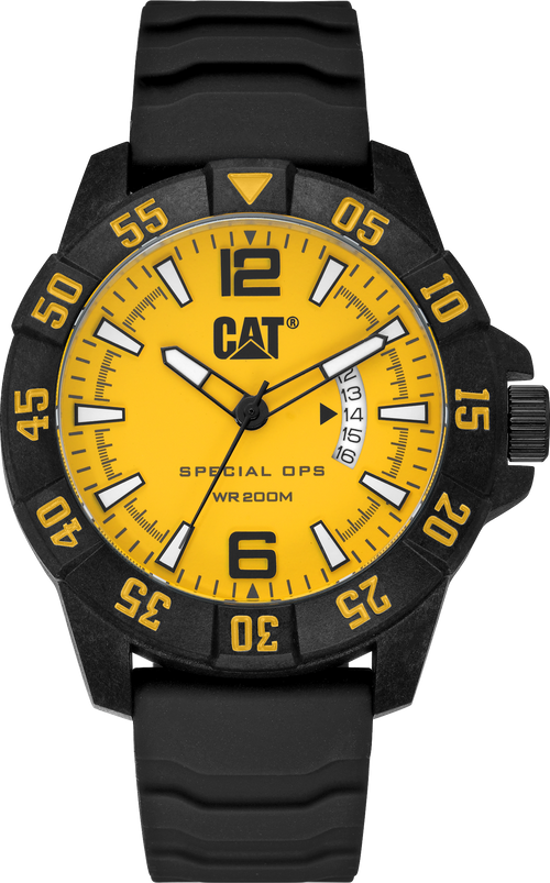 Reloj Special OPS 4 con esfera amarilla y correa de silicona