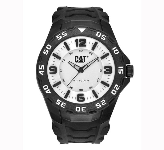 Reloj Motion con esfera blanca de policarbonato y correa de caucho