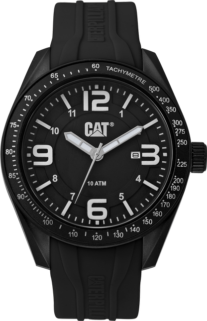 Reloj Oceanía con esfera negra y blanca y correa de silicona