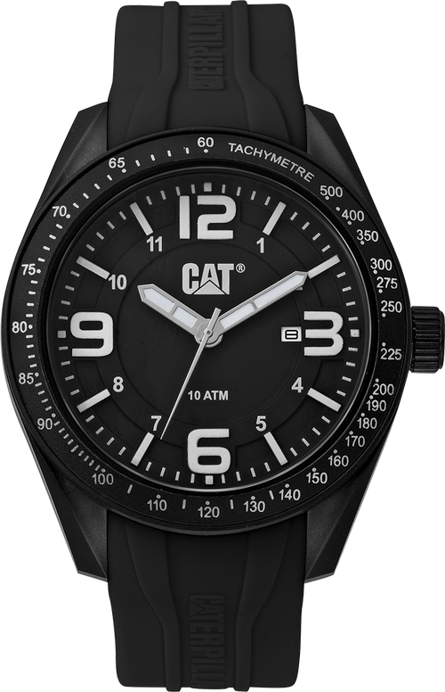 Reloj Oceanía con esfera negra y blanca y correa de silicona