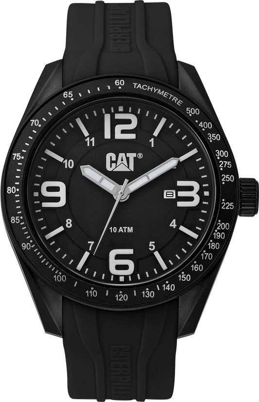 Reloj Oceanía con esfera negra y blanca y correa de silicona