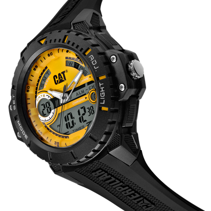 Reloj Ana-Digital con Esfera Amarilla ABS y Correa de Caucho