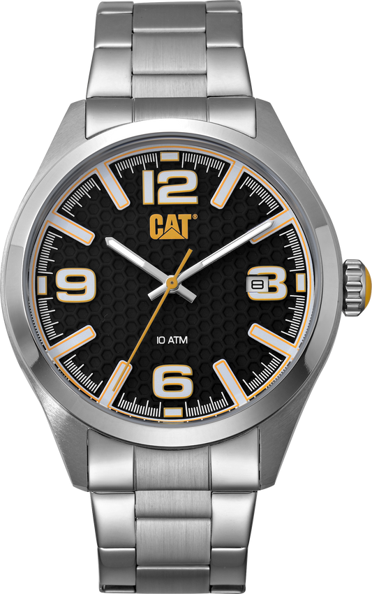 Reloj H-Dial con esfera negra y blanca y correa de acero inoxidable