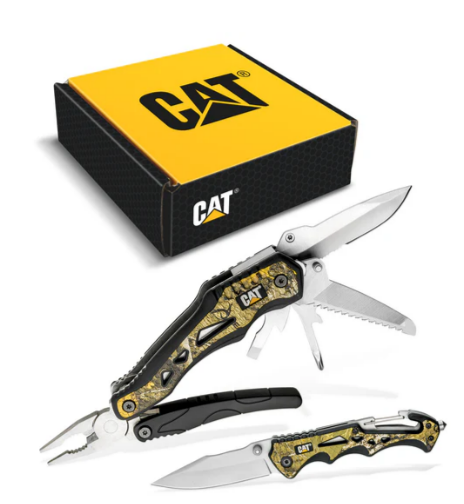 Caja de regalo de 2 herramientas múltiples y cuchillo con camuflaje de árbol real