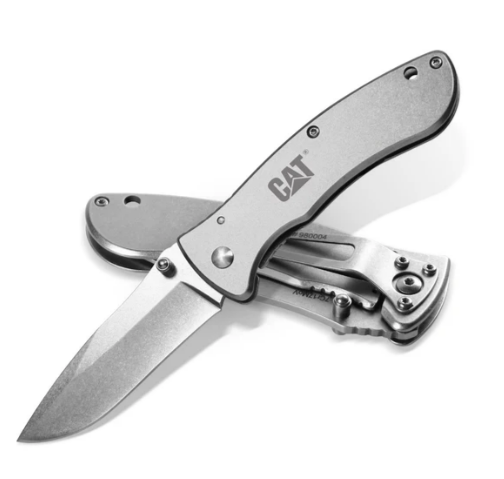 Navaja plegable de punta caída de 7" con mango de acero inoxidable
