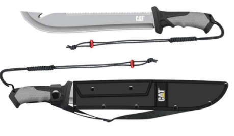 Machete/sierra recto de 19" con funda y correa para el hombro