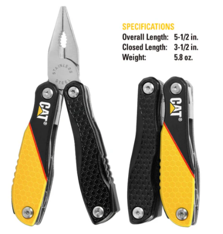 Herramienta multiusos 12 en 1 con mango amarillo y negro