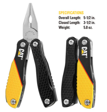 Herramienta multiusos 12 en 1 con mango amarillo y negro