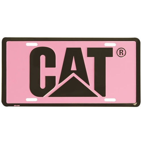 Placa de matrícula con logotipo rosa/negro