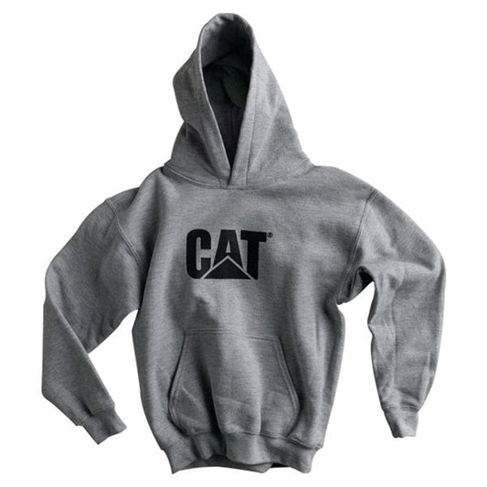 Sudadera con capucha gris con el logotipo deportivo juvenil