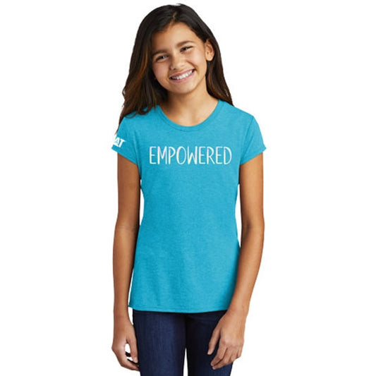 Camiseta juvenil con escarcha turquesa empoderada