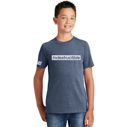 Camiseta juvenil indestructible azul marino escarchada
