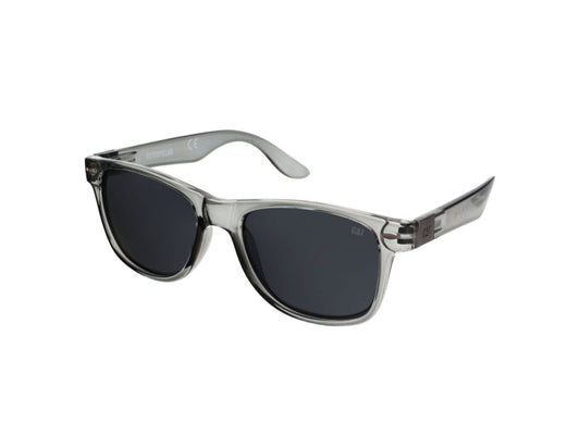 Gafas de sol cegadoras de cristal gris con lente plateada brillante