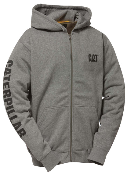 Sudadera con capucha y cremallera completa con pancarta